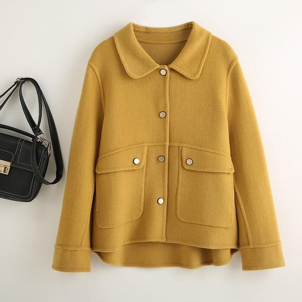 women's wool & blends 2021 fashion women woolen solid cashmere single-breasted thick coats autumn winter long sleeve casual outwears, Black
women's wool & blends 2021 fashion women woolen solid cashmere single-breasted thick coats autumn winter long sleeve casual outwears, Black