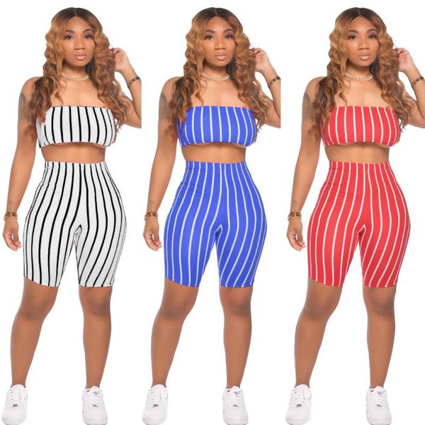 women's tracksuits summer clothing two piece sleeveless wrapped chest personalized striped printing casual straight suit drop, Gray
women's tracksuits summer clothing two piece sleeveless wrapped chest personalized striped printing casual straight suit drop, Gray