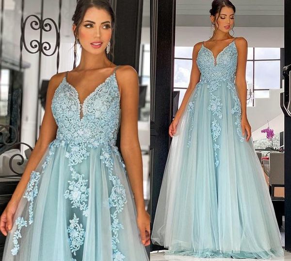 2021 glamorous lace appliqued prom dresses arabic aso ebi spaghetti straps floor length a line tulle evening gowns backless plus size formal, Black
2021 glamorous lace appliqued prom dresses arabic aso ebi spaghetti straps floor length a line tulle evening gowns backless plus size formal, Black