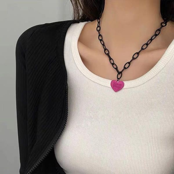 pendant necklaces sweet letter love heart black hollow curb chain alloy necklace for women female hip jewelry, Silver
pendant necklaces sweet letter love heart black hollow curb chain alloy necklace for women female hip jewelry, Silver