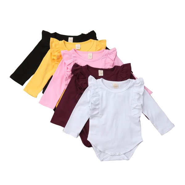 2021 new autumn toddler baby girls boys causal warm bodysuits 5 colors long ruffles sleeve solid cotton jumpsuits, White
2021 new autumn toddler baby girls boys causal warm bodysuits 5 colors long ruffles sleeve solid cotton jumpsuits, White