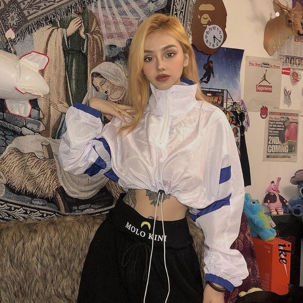 women's jackets the cool girl street hip-hop short sunscreen clothing loose stand-up collar color matching jacket all-match jazz top, Black;brown
women's jackets the cool girl street hip-hop short sunscreen clothing loose stand-up collar color matching jacket all-match jazz top, Black;brown
