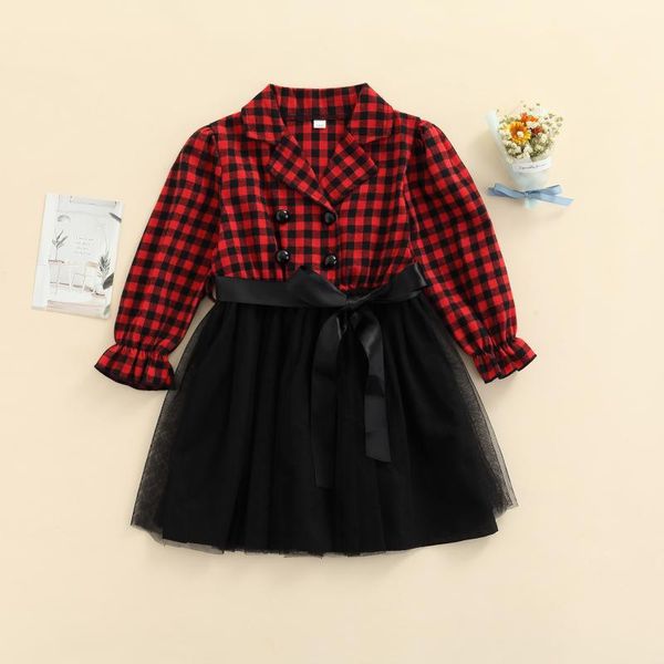 girl's dresses autumn baby girls christmas dress waistband suit toddlers children's long sleeve lapel neck buttons loose party cas, Red;yellow 
girl's dresses autumn baby girls christmas dress waistband suit toddlers children's long sleeve lapel neck buttons loose party cas, Red;yellow