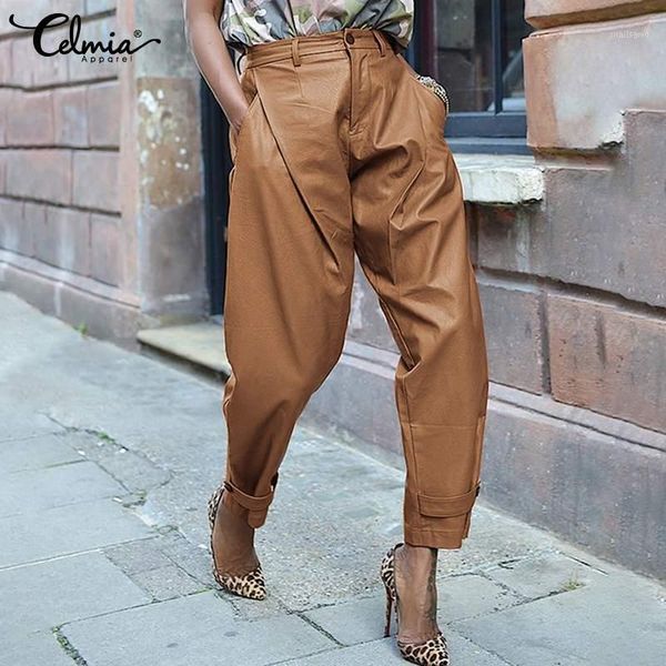 women's pants & capris celmia fashion streetwear long trouser women oversize pu leather pocket pantalon 2021 autumn casual high waist s, Black;white
women's pants & capris celmia fashion streetwear long trouser women oversize pu leather pocket pantalon 2021 autumn casual high waist s, Black;white
