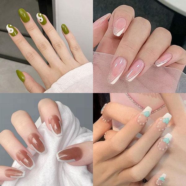 false nails 24pcs fake with design press on extension for manicure french line acrylic nail tips wearable glue, Red;gold
false nails 24pcs fake with design press on extension for manicure french line acrylic nail tips wearable glue, Red;gold