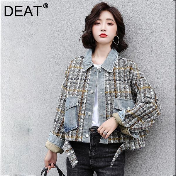 women's jackets deat 2021 fashion winter patchwork turn-down collar modern tweed stitching denim washing cotton padded jacket 7i0627, Black;brown
women's jackets deat 2021 fashion winter patchwork turn-down collar modern tweed stitching denim washing cotton padded jacket 7i0627, Black;brown