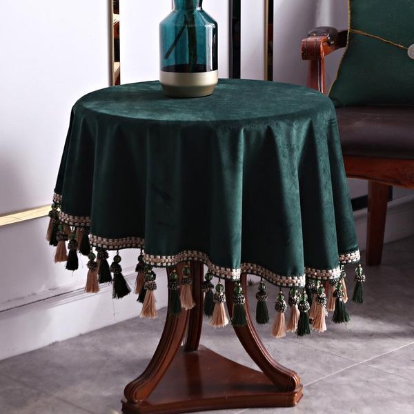 table cloth retro green velvet round tablecloth tassels for party kitchen fabric cover solid color coffee dining decor europe
table cloth retro green velvet round tablecloth tassels for party kitchen fabric cover solid color coffee dining decor europe