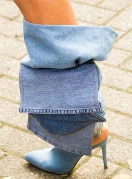boots est blue denim thigh high pocket pointed toe cut-out loosed over the knee thin heels night club shoes, Black
boots est blue denim thigh high pocket pointed toe cut-out loosed over the knee thin heels night club shoes, Black