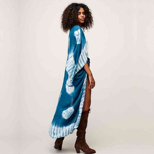 vintage tie dye print long women blouses kimono plus size elegant street wear summer clothing and boho shirts a834, White
vintage tie dye print long women blouses kimono plus size elegant street wear summer clothing and boho shirts a834, White