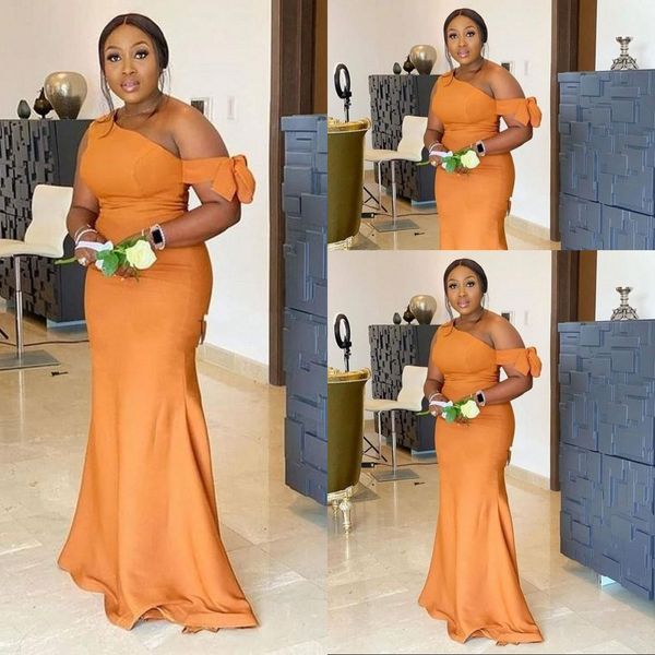 2021 south african orange yellow mermaid bridesmaid dresses one shoulder bow plus size garden country wedding guest party gowns maid of hono, White;pink
2021 south african orange yellow mermaid bridesmaid dresses one shoulder bow plus size garden country wedding guest party gowns maid of hono, White;pink