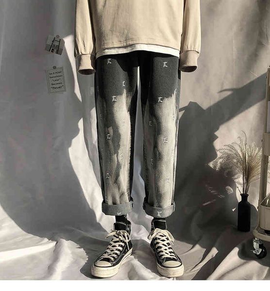 jeans men's collar bloomers loose embroidery harajuku korean fashion black high waist jeans, Blue
jeans men's collar bloomers loose embroidery harajuku korean fashion black high waist jeans, Blue