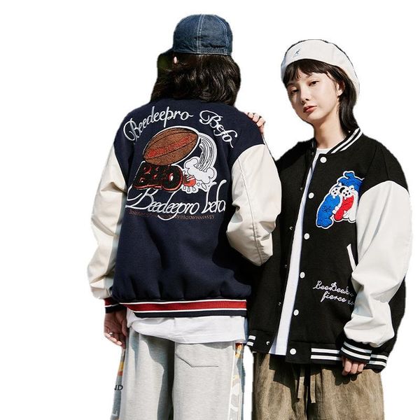 men's jackets autumn and winter multi-patch couple baseball uniform coat clothing korean style trendy casual jacket, Black;brown
men's jackets autumn and winter multi-patch couple baseball uniform coat clothing korean style trendy casual jacket, Black;brown