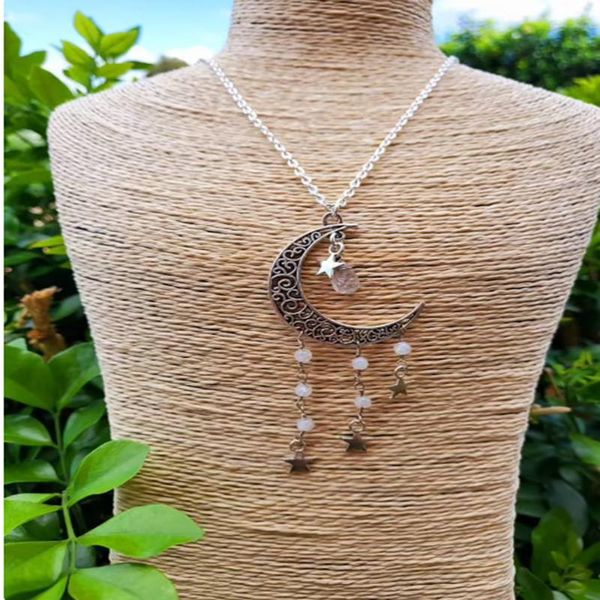 pendant necklaces moonstone and star necklace necklace, bohemian hippie jewelry, moon long witch jewelry, Silver
pendant necklaces moonstone and star necklace necklace, bohemian hippie jewelry, moon long witch jewelry, Silver