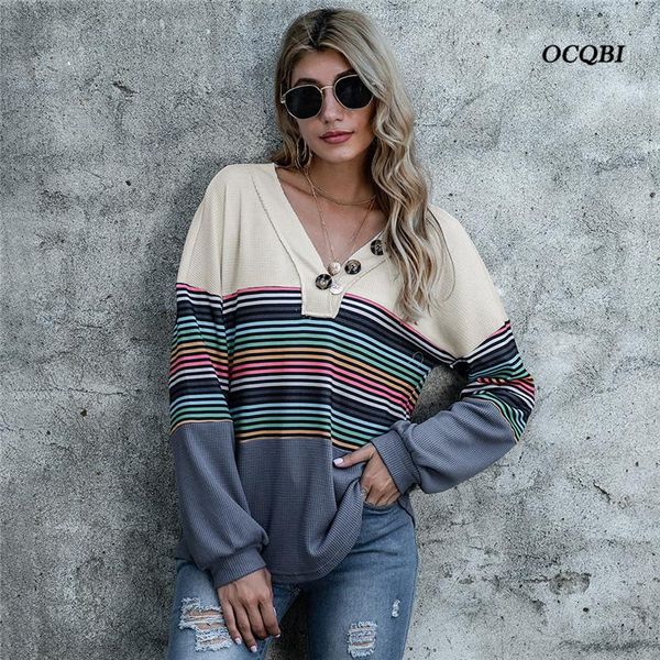 women's t-shirt casual striped women t-shirts 2021 spring fashion v-neck button lantern sleeves loose, White
women's t-shirt casual striped women t-shirts 2021 spring fashion v-neck button lantern sleeves loose, White