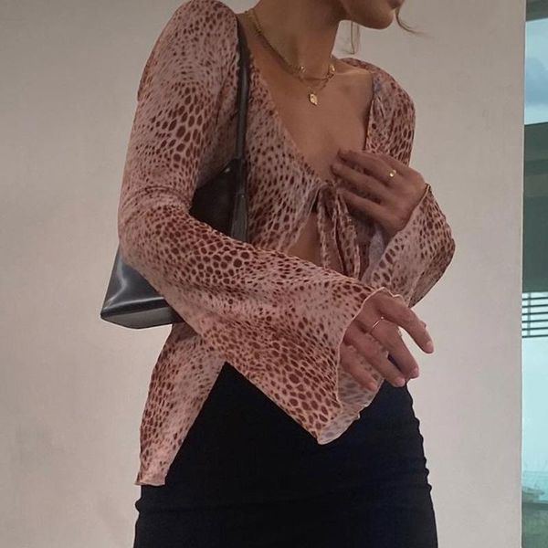 women's t-shirt y2k vintage leopard printed autumn v neck lace up long flare sleeve cardigan tees 90s women vacation clothes, White
women's t-shirt y2k vintage leopard printed autumn v neck lace up long flare sleeve cardigan tees 90s women vacation clothes, White