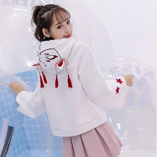 anime costumes japanese cute street fashion women hoodies harajuku kawaii fox ear hooded sweatshirt sakura embroidery plus velvet pu cosplay, Black
anime costumes japanese cute street fashion women hoodies harajuku kawaii fox ear hooded sweatshirt sakura embroidery plus velvet pu cosplay, Black