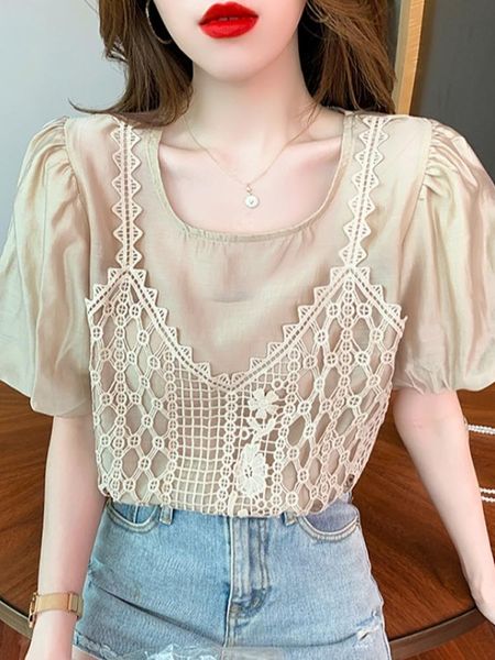 women's blouses & shirts women 's chiffon shirt summer fashion design casual fake two - piece lace chic white short sleeve top
women's blouses & shirts women 's chiffon shirt summer fashion design casual fake two - piece lace chic white short sleeve top