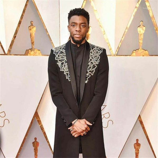 one piece men suits est black cotton appliqued formal man outfit customized button large lapel long coat men's & blazers, White;black
one piece men suits est black cotton appliqued formal man outfit customized button large lapel long coat men's & blazers, White;black
