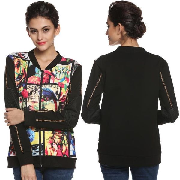 women's jackets finejo women casual o-neck long sleeve casual, sport print patchwork front zipper black jacket coat, Black;brown
women's jackets finejo women casual o-neck long sleeve casual, sport print patchwork front zipper black jacket coat, Black;brown