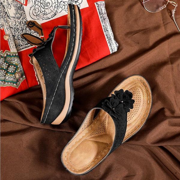 sandals women soft bottom wedges shoes for summer heels flip flops flower platform sandalias mujer wedge heel slippers, Black
sandals women soft bottom wedges shoes for summer heels flip flops flower platform sandalias mujer wedge heel slippers, Black