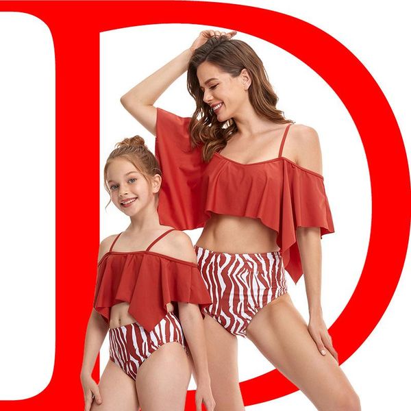 women's swimwear parent-child swimsuit printing split ruffled belly cover mother and aaughter brazil beach surfing spring, White;black
women's swimwear parent-child swimsuit printing split ruffled belly cover mother and aaughter brazil beach surfing spring, White;black