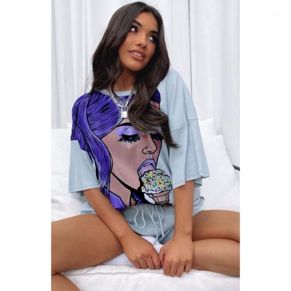 women's tracksuits two piece set women 2021 summer short-sleeved t-shirt + straight shorts printed urban casual suit girl tracksuit str, Gray
women's tracksuits two piece set women 2021 summer short-sleeved t-shirt + straight shorts printed urban casual suit girl tracksuit str, Gray
