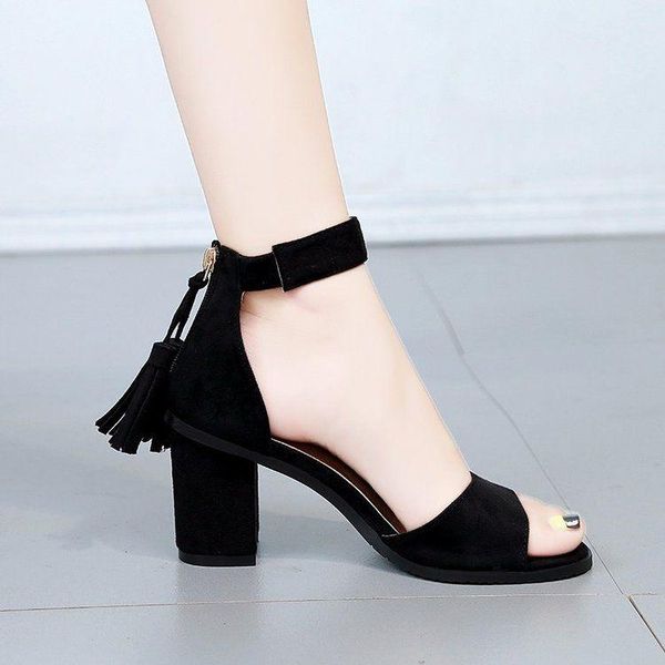 sandals women's summer 2021 korean one line buckle middle heel thick high s versatile 34 small 5-7cm women, Black
sandals women's summer 2021 korean one line buckle middle heel thick high s versatile 34 small 5-7cm women, Black