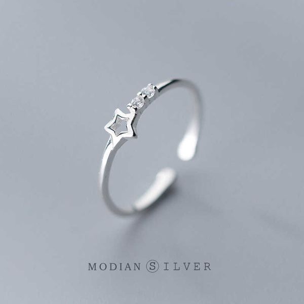 fashion sparkling zircon simple star open adjusable genuine sterling silver 925 ring for women fine jewelry party gift 210707
fashion sparkling zircon simple star open adjusable genuine sterling silver 925 ring for women fine jewelry party gift 210707
