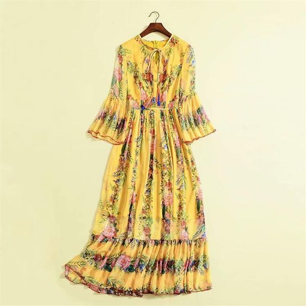 casual dresses women maxi dress designer runway long flare sleeve printed np0245c, Black;gray
casual dresses women maxi dress designer runway long flare sleeve printed np0245c, Black;gray