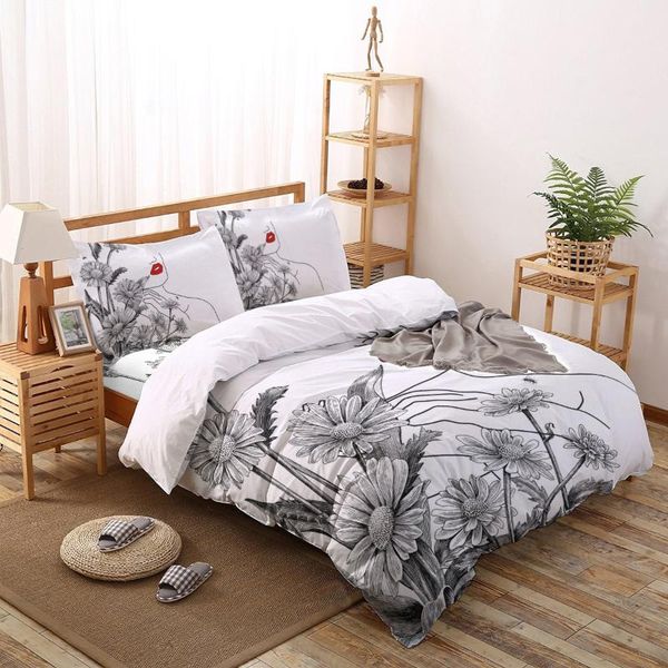 flower daisy female line red lips print comforter bedding set duvet cover king bed home housse de couette gift sets
flower daisy female line red lips print comforter bedding set duvet cover king bed home housse de couette gift sets