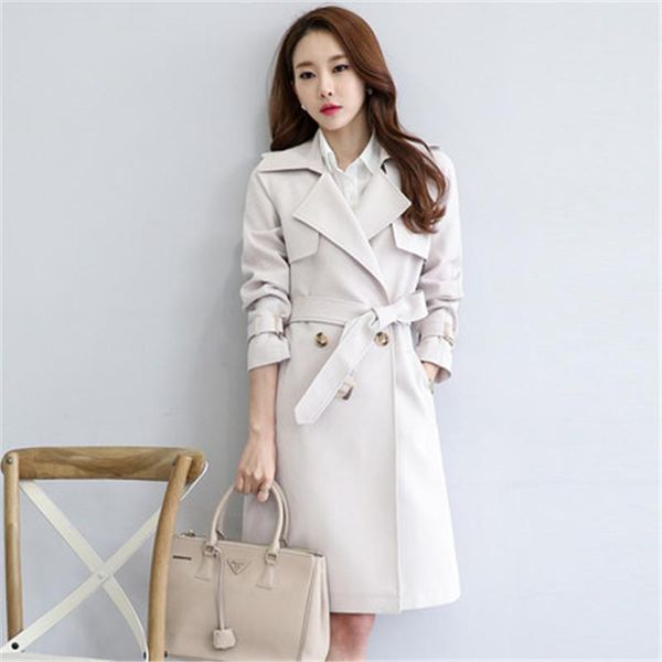 women's trench coats 2021 spring autumn long coat ol white-collar korean windbreaker fashion slim pure color overcoats b404, Tan;black
women's trench coats 2021 spring autumn long coat ol white-collar korean windbreaker fashion slim pure color overcoats b404, Tan;black