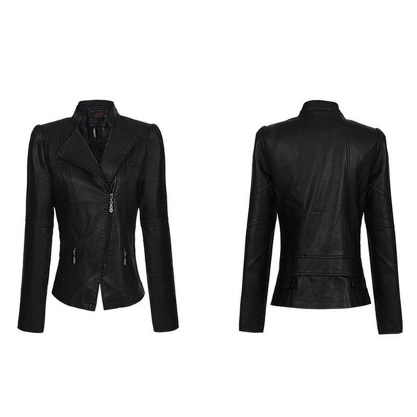 women's leather & faux spring autumn pu motorcycle jacket ladies short section korean slim large size coat small a67, Black
women's leather & faux spring autumn pu motorcycle jacket ladies short section korean slim large size coat small a67, Black