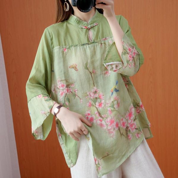women's blouses & shirts blusa feminina chinese retro style flower blouse 2021 cotton and linen buckle hanfu summer tang suit blusas, White
women's blouses & shirts blusa feminina chinese retro style flower blouse 2021 cotton and linen buckle hanfu summer tang suit blusas, White