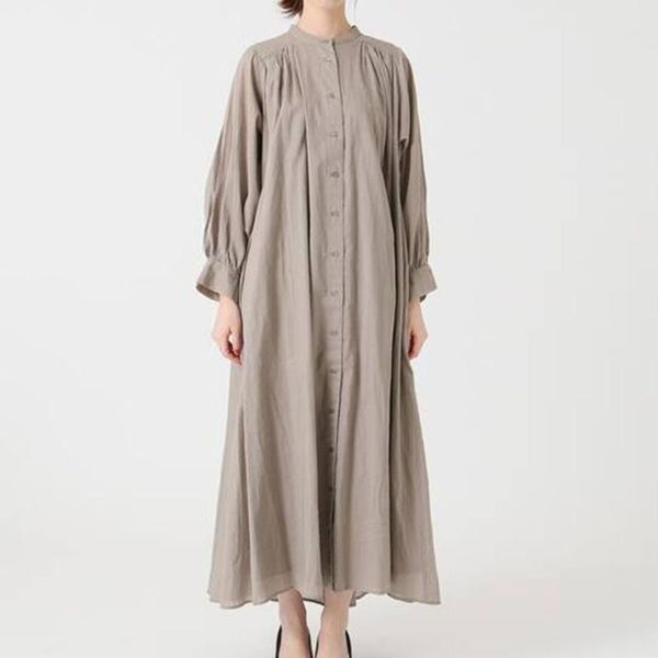casual dresses loose maxi dress japanese autumn style long fashion round neck lantern sleeve cotton and linen ladies, Black;gray
casual dresses loose maxi dress japanese autumn style long fashion round neck lantern sleeve cotton and linen ladies, Black;gray