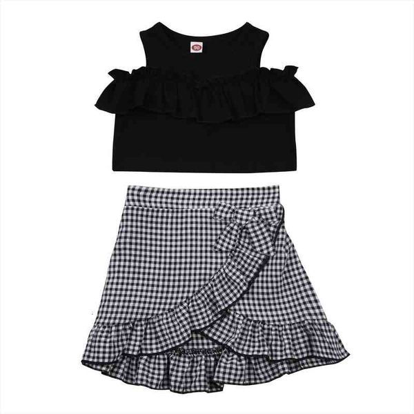 infant kids baby girls casual two-piece clothes set, black solid color short sleeve plaid pattern skirt 2-7t, White
infant kids baby girls casual two-piece clothes set, black solid color short sleeve plaid pattern skirt 2-7t, White