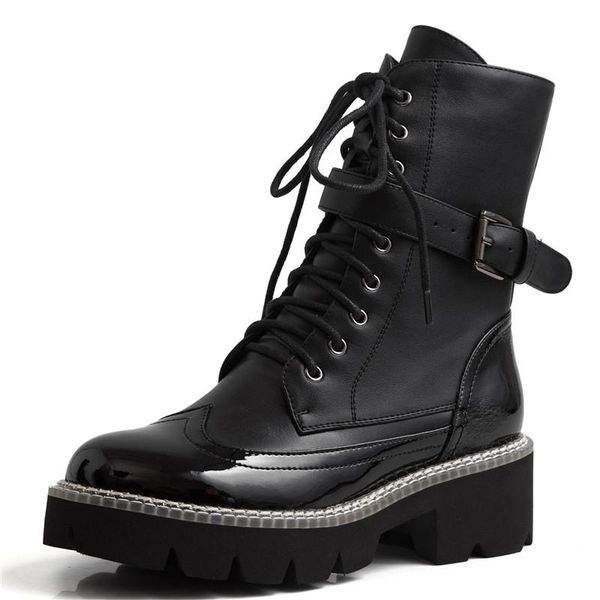 boots mobetty british style retro thick bottom lace up locomotive women's single velvet belt buckle, Black
boots mobetty british style retro thick bottom lace up locomotive women's single velvet belt buckle, Black