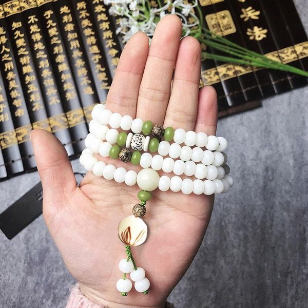 beaded, strands fashion 6types natural white jade bodhi root bracelet 108 buddha beads hand string lotus ornaments jewelry party gift, Black
beaded, strands fashion 6types natural white jade bodhi root bracelet 108 buddha beads hand string lotus ornaments jewelry party gift, Black