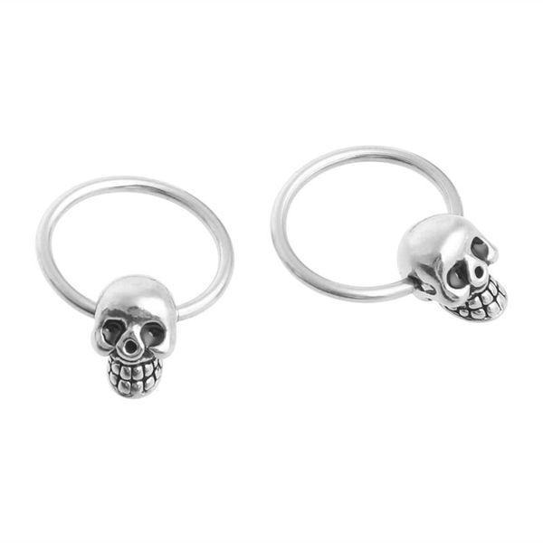 hoop & huggie 1 pair stainless steel skull round loop earrings 0.39x0.28", Golden;silver
hoop & huggie 1 pair stainless steel skull round loop earrings 0.39x0.28", Golden;silver