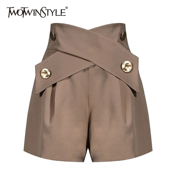 twotwinstyle elegant patchwork women shorts high waist asymmteircal hit color loose short pants for female clothes fashion 210323, White;black
twotwinstyle elegant patchwork women shorts high waist asymmteircal hit color loose short pants for female clothes fashion 210323, White;black