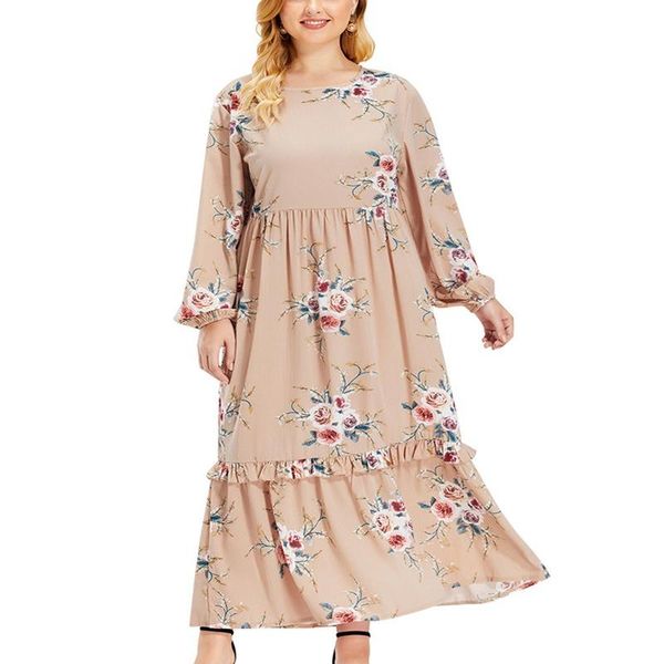 casual dresses large size long sleeve dress 5xl-8xl women's loose round neck stitching printed big swing bust 132cm, Black;gray 
casual dresses large size long sleeve dress 5xl-8xl women's loose round neck stitching printed big swing bust 132cm, Black;gray