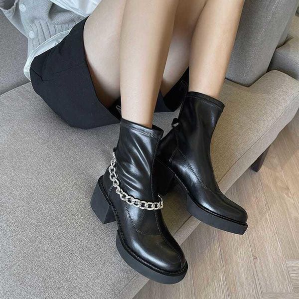 boots women's thick-heeled thick-soled round toe short 2021 chain barrel knight ankle booties for female, Black
boots women's thick-heeled thick-soled round toe short 2021 chain barrel knight ankle booties for female, Black