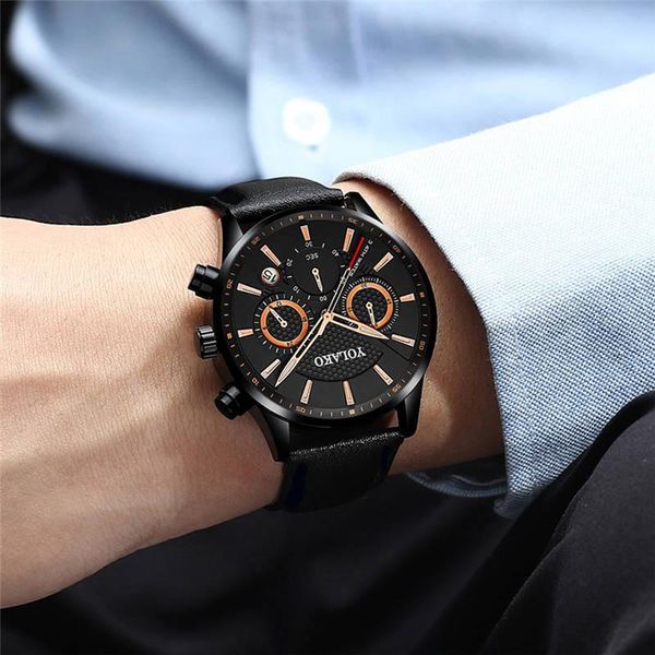 wristwatches montre homme quartz men watch three eye fashion casual business leather strap band wristwatch male analog gift clocks for, Slivery;brown
wristwatches montre homme quartz men watch three eye fashion casual business leather strap band wristwatch male analog gift clocks for, Slivery;brown