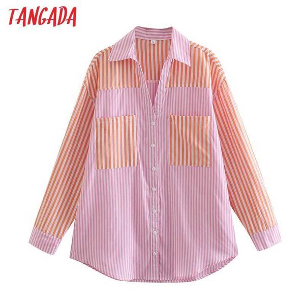 tangada women vintage striped print oversized shirt long sleeve chic female casual loose shirt qj133 210609, White
tangada women vintage striped print oversized shirt long sleeve chic female casual loose shirt qj133 210609, White