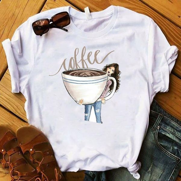 and women lady big men coffee printed ladies short sleeve loose tee female clothes graphic, White;black
and women lady big men coffee printed ladies short sleeve loose tee female clothes graphic, White;black