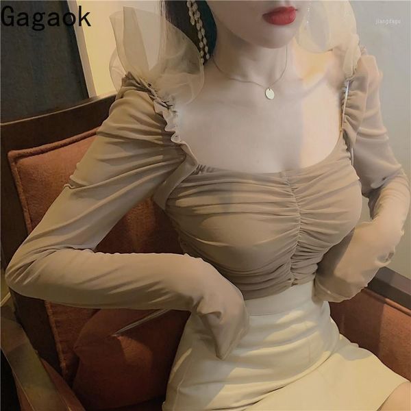 women's blouses & shirts gagaok women streetwear blouse spring autumn square collar solid short slim chic wild female fashion korean to, White
women's blouses & shirts gagaok women streetwear blouse spring autumn square collar solid short slim chic wild female fashion korean to, White