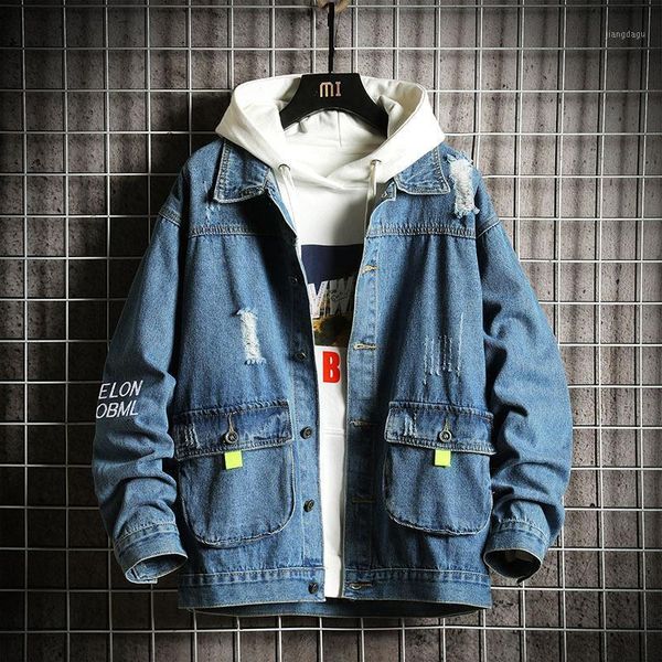 men's jackets autumn winter clothes 2021 trendy embroidery brand teenagers denim jacket student ripped hole tooling men, Black;brown
men's jackets autumn winter clothes 2021 trendy embroidery brand teenagers denim jacket student ripped hole tooling men, Black;brown