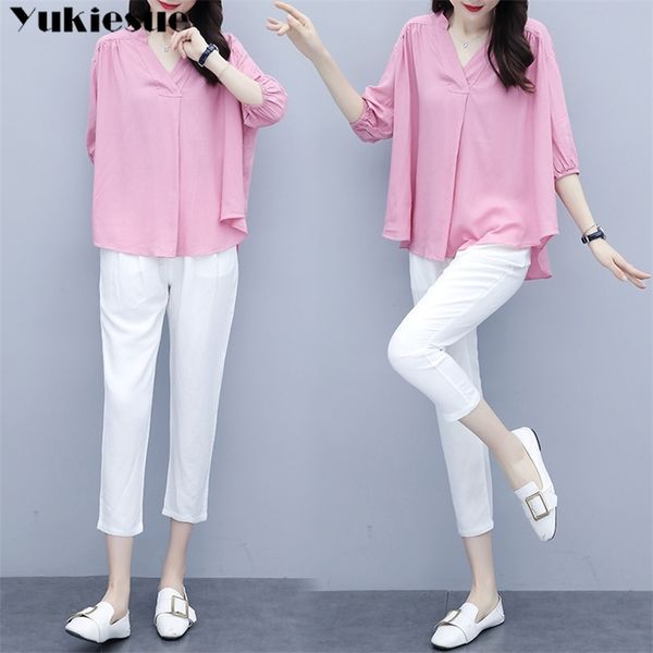 summer 2 two piece set women clothes ensemble femme sets s outfits for chiffon blouse pencil pants matching 210518, White
summer 2 two piece set women clothes ensemble femme sets s outfits for chiffon blouse pencil pants matching 210518, White