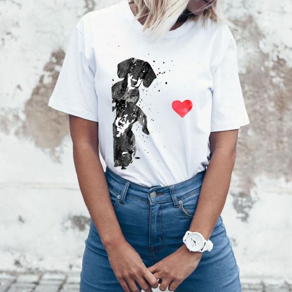 women t shirt summer short sleeve funny dachshund dog loves watercolor ink painting girl casual woman tees, White
women t shirt summer short sleeve funny dachshund dog loves watercolor ink painting girl casual woman tees, White