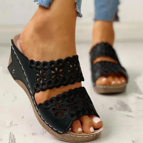 slippers sandals women summer embroidery female open toe shoes platform wedge slides ladies beach sandalias de mujer, Black
slippers sandals women summer embroidery female open toe shoes platform wedge slides ladies beach sandalias de mujer, Black