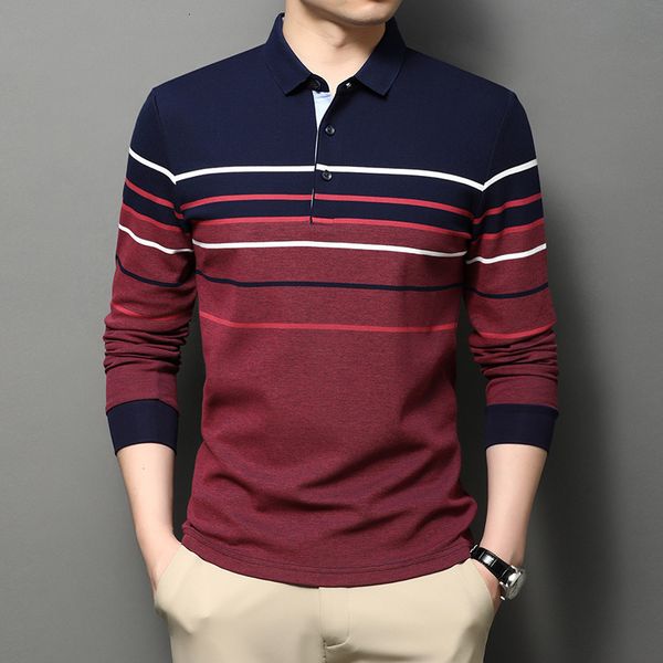 2021 spring and autumn men's t-shirt thin horizontal bar middle-aged lapel long sleeve loose casual fashion korean version, White;black
2021 spring and autumn men's t-shirt thin horizontal bar middle-aged lapel long sleeve loose casual fashion korean version, White;black
